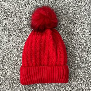 Red Pom Pom Hat